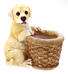 LABRADOR CON CESTINO IN RESINA