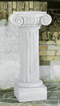 CO35/B - COLONNA RIGATA CON CAPITELLO FOGLIE IN CEMENTO