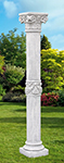 CO35/B - COLONNA RIGATA CON CAPITELLO FOGLIE IN CEMENTO