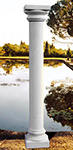 CO35/B - COLONNA RIGATA CON CAPITELLO FOGLIE IN CEMENTO