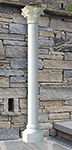 CO35/B - COLONNA RIGATA CON CAPITELLO FOGLIE IN CEMENTO