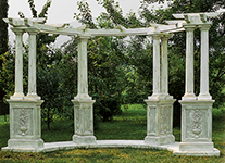 CO35/B - COLONNA RIGATA CON CAPITELLO FOGLIE IN CEMENTO