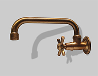 0304/M - RUBINETTO SNODATO CON POMELLO A CROCE ( 1/2" )
